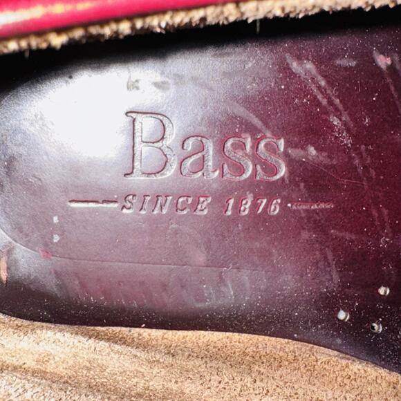 Bass Shoes Mens 10 Burgundy Leather Walton Penny Loafers Slip On Dress Moc Toe - Picture 11 of 13